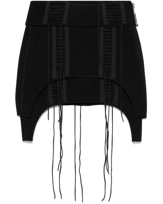 Helmut Lang Mini-Rok Met Veters in het Black
