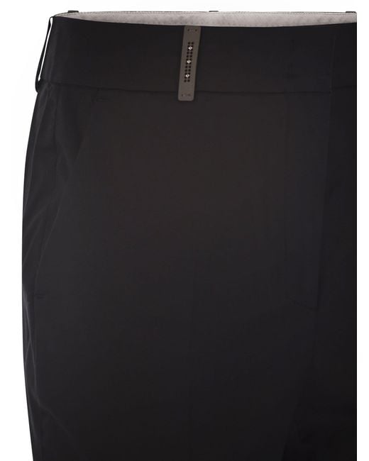 Peserico Black Stretch Cotton Trousers