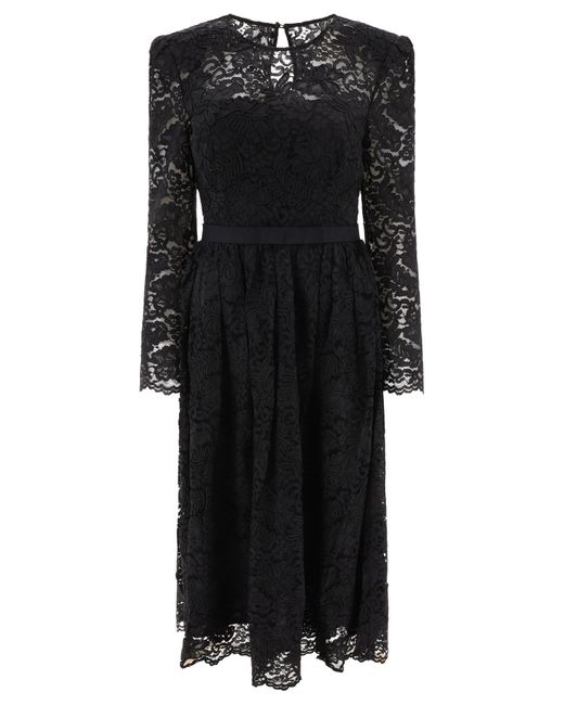 Self-Portrait Cord Lace Midi Dress in Black | Lyst Self-Portrait Cord Lace Midi Dress in Black | Lyst