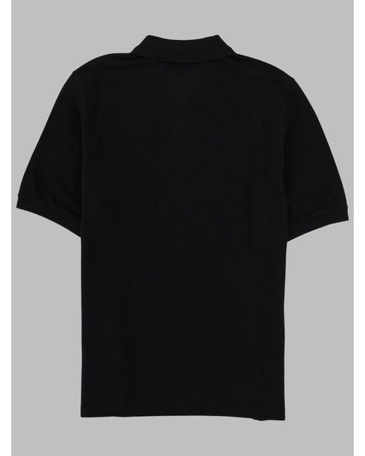 Maison Kitsuné Black Polo Con Zip E Patch Logo