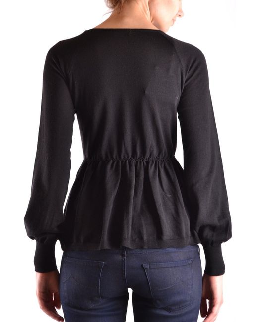 RED Valentino Black Tshirt Long Sleeves R.e.d.