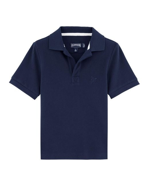 Vilebrequin Blue Organic Cotton Polo Shirt With Logo