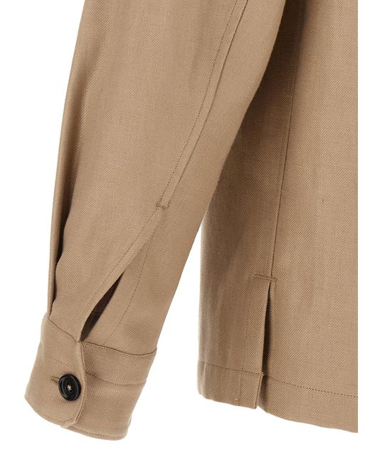 Zegna Oasi Lino Overshirt in Natural für Herren