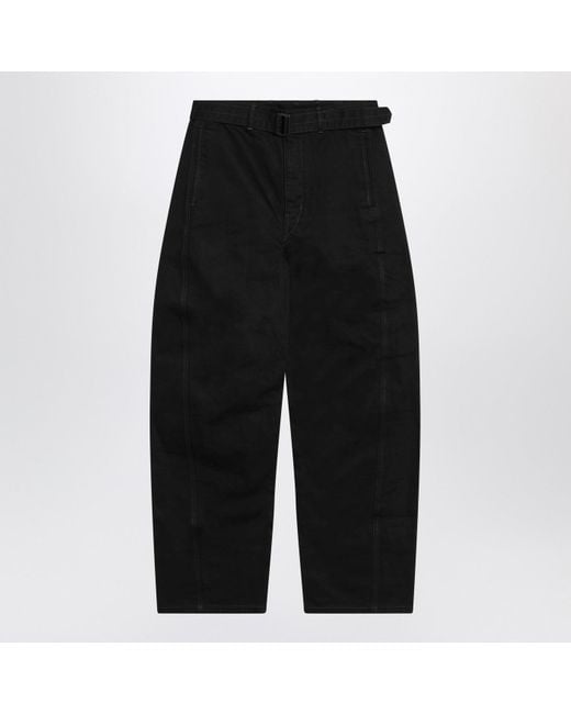 Lemaire Black Trousers With Belt for men
