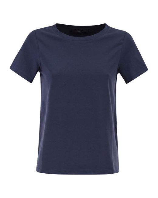 Weekend by Maxmara Blue Wkdmultif Basic Stretch Jersey T Shirt