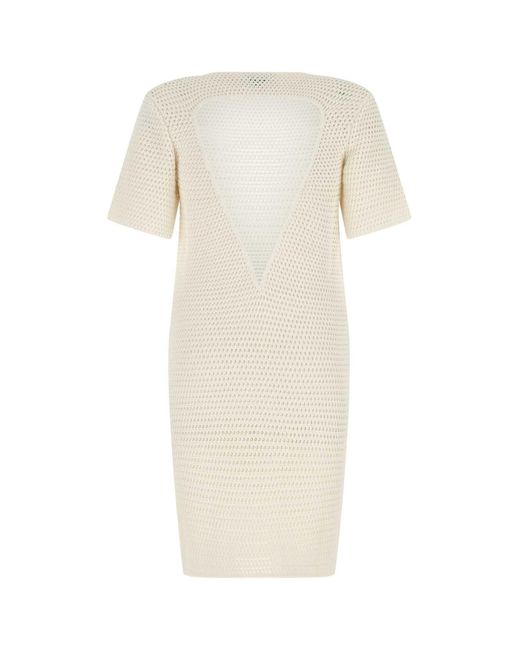 Bottega Veneta White Ivory Crochet Dress