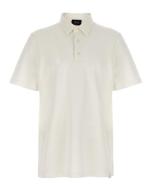 Polo en coton de Brioni pour homme en coloris White