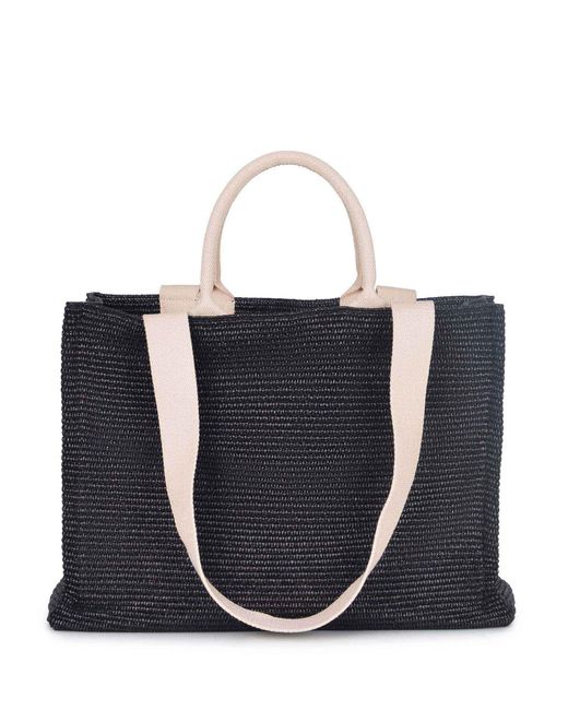 Marni Black Einkaufstasche aus schwarzem Raft