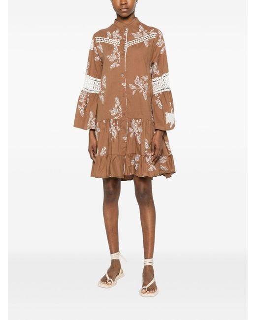Bye Brown Printed Cotton Dress