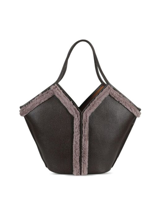 Hereu Black Handtasche mit Shearling