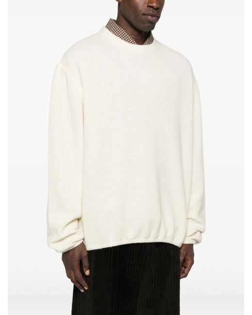 1989 STUDIO White Cut Knit Crewneck for men