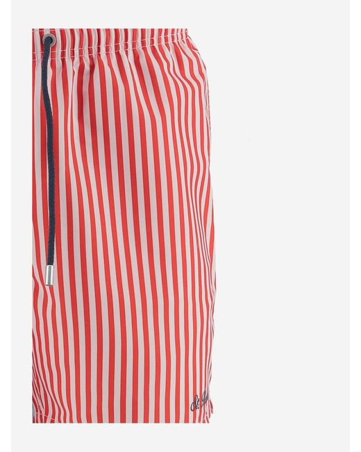 Mc2 Saint Barth Nylon Badeanzug mit gestreiftem Muster in Pink für Herren