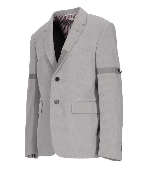 Thom Browne Gray Fit 1 Sb S/C (Classic) W/Gg Armband And Front Placket