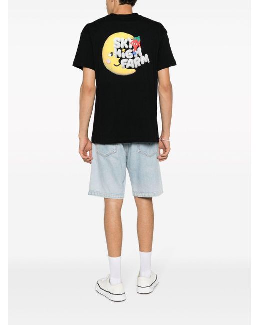 Sky High Farm Black Logo Cotton T Shirt for men