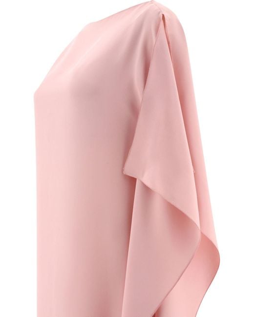 Max Mara Pianoforte Pink "Bora" One Shoulder Crêpe De Chine Dress
