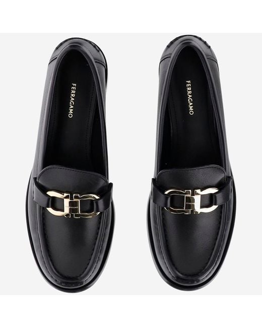 Ferragamo Black Moccasins Ornament Hooks