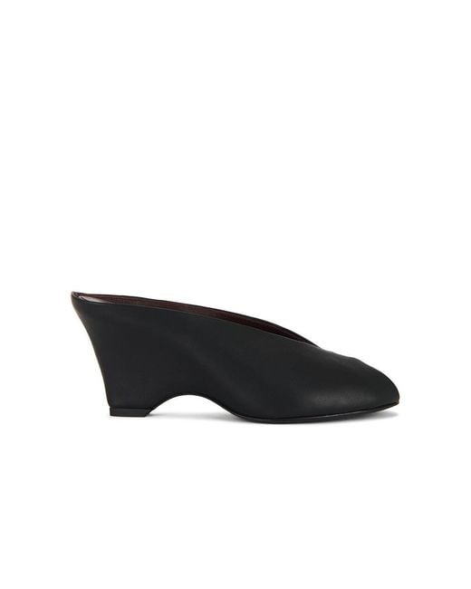 Khaite Black Cloak Peep Toe Mules