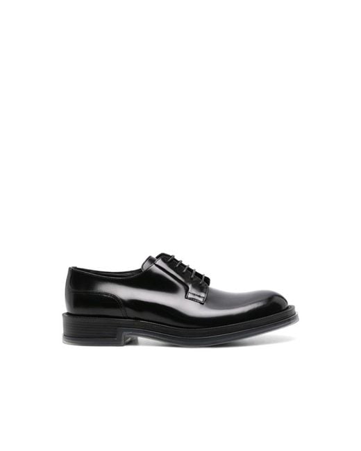 Alexander McQueen Black Leather Float Lace-Up Shoes