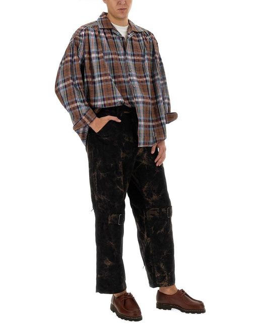 A.I.E. Gray Seersucker Cotton Shirt for men