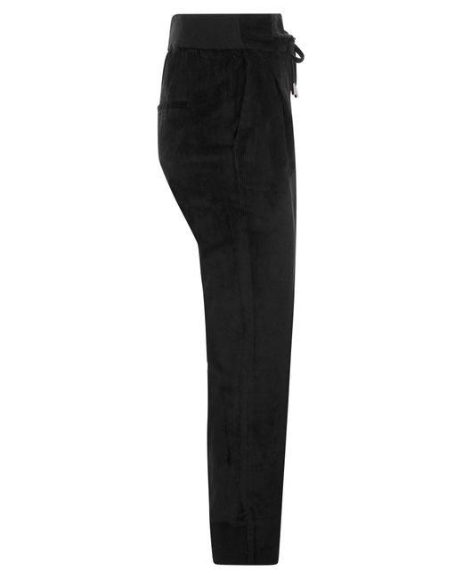 Pantalon de tirage en velours côtelé Peserico en coloris Black
