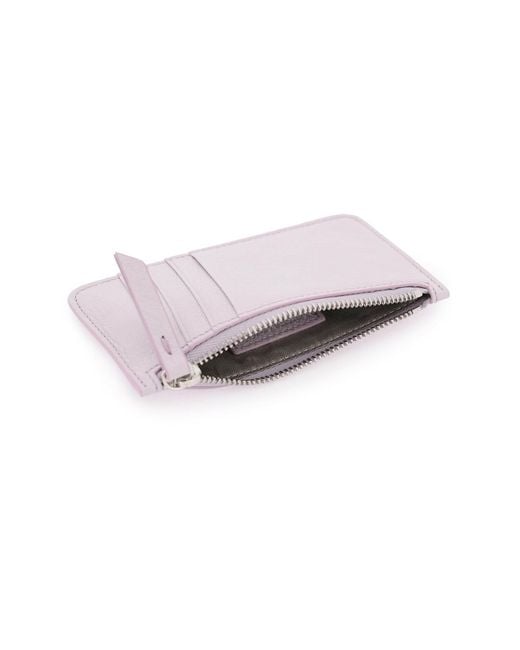 Maison Margiela Purple Leder -Karteninhaber Reißverschluss