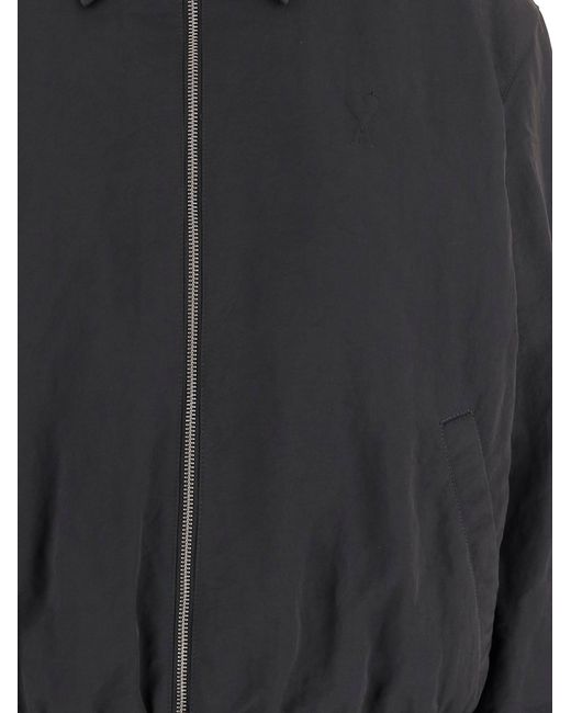 AMI Adc Nylon Blousonjack Met Ritssluiting in het Black