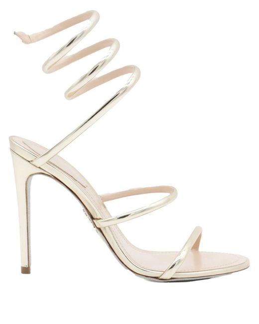 Rene Caovilla White Cleo Heel Sandals
