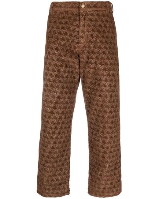 ERL Brown Corduroy Embossed Pants Woven Clothing