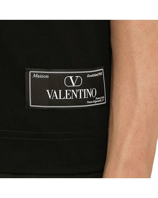 Valentino Cotton Logo T -shirt in het Black voor heren