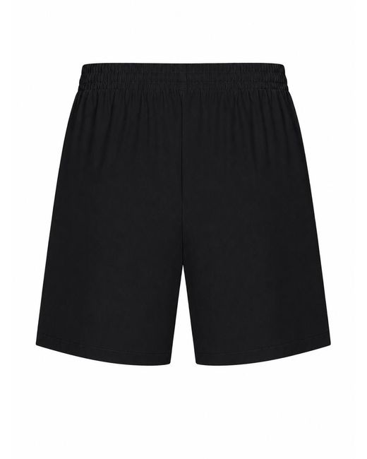 LA ROSE Black Cotton Buttoned Shorts