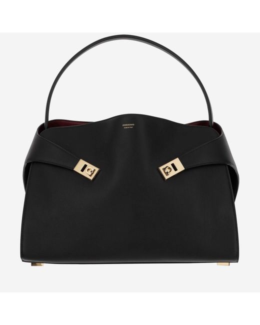 Ferragamo Black Hug Soft Shoulder Bag