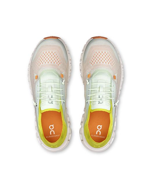 On Shoes White Sneaker Cloud 6 Coast Aloe/Limelight
