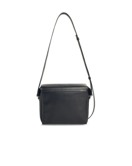 Jil Sander 'Deckel' Black Lear Crossbody Tasche für Herren