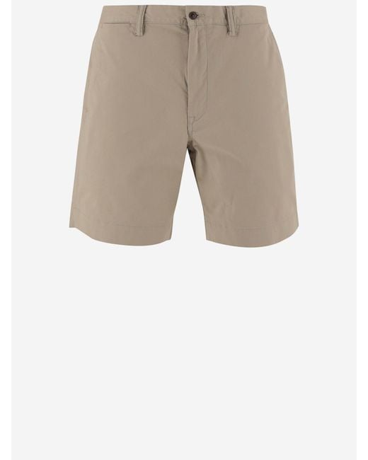 Shorts Di Miscela Di Cotone Stretch di Polo Ralph Lauren in Natural da Uomo
