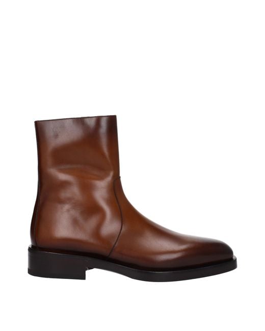 Ferragamo Brown Gerald Boots Leather/Biscuit for men