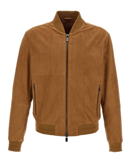 Pal Zileri Wildleder -Bomberjacke in Brown für Herren