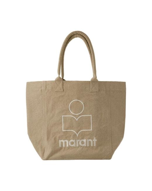 Isabel Marant Metallic Yenky GZ Tote Bag Cotton Beige