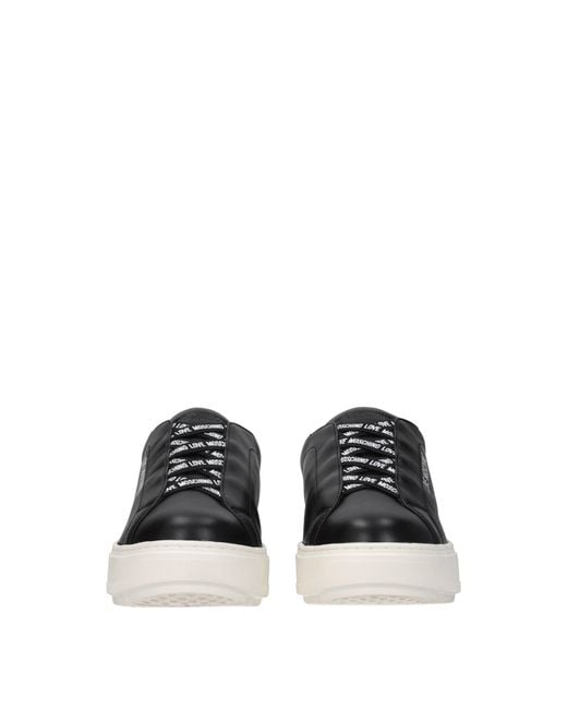 Love Moschino Black Sneakers Donna Pelle Nero
