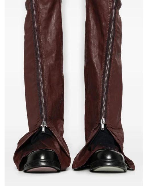 Rick Owens Brown Bolan Banana Jeans mit seitlichem Reißverschluss