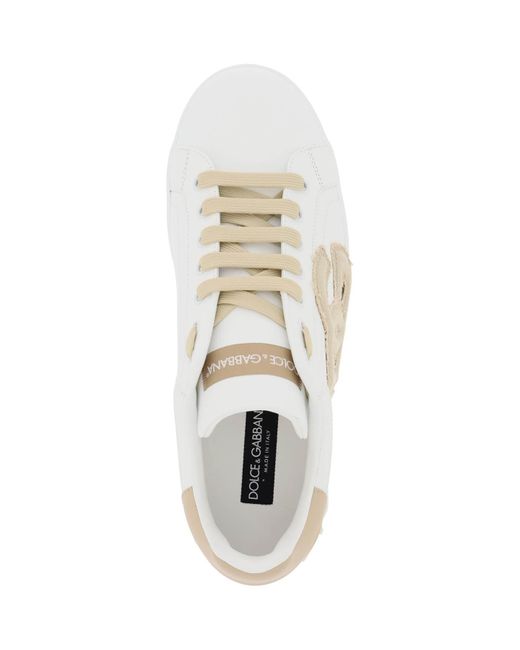 Sneakers "en cuir Portofino avec DG Dolce & Gabbana pour homme en coloris White