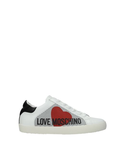 Love Moschino White Sneakers Donna Pelle Bianco