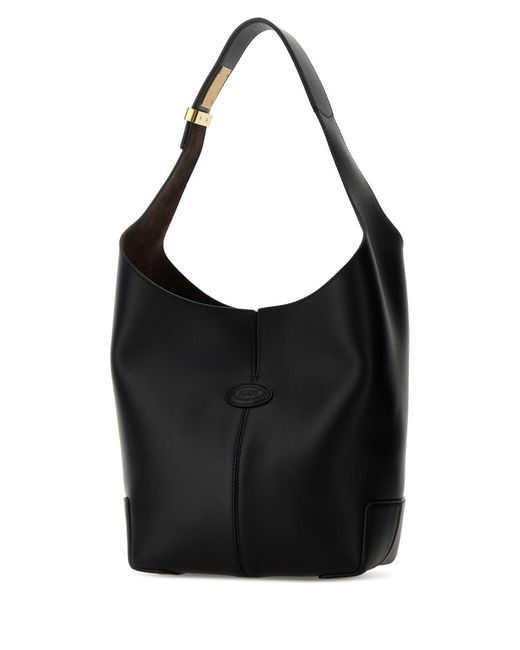 Tod's Black Leather Bucket Bag