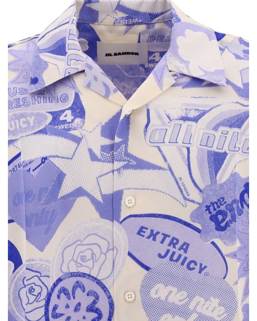 Camicia stampata di Jil Sander in Blue da Uomo