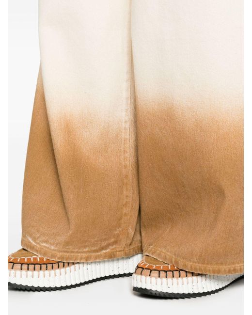 Alanui Natural Helle Farbtöne Denim -Baumwolljeans