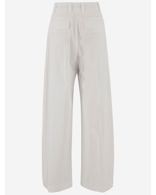THE LATEST White Elegant Stretch Cotton Pants