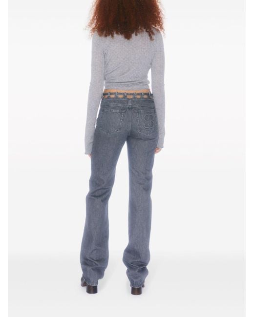 Filippa K Blue Lace Waist Jeans Clothing
