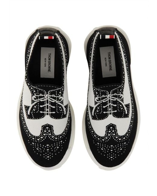 Thom Browne Black Tech Runner Sneaker for men