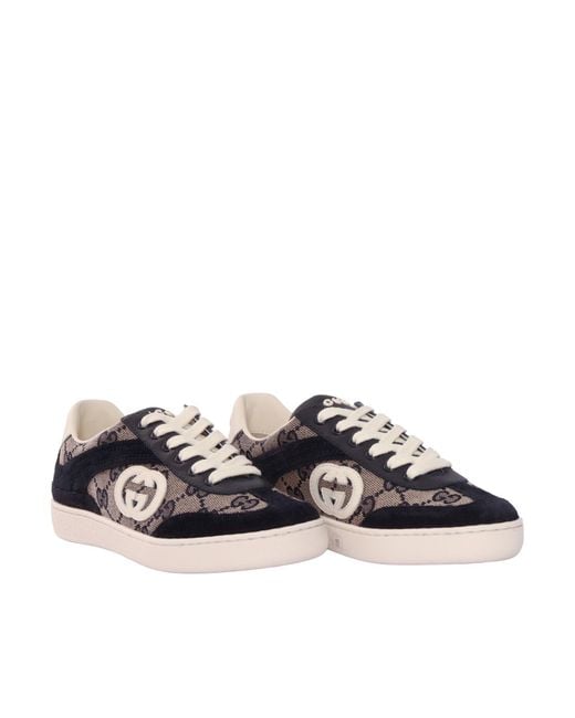 Gucci Black Sneaker Leather, R.S. Suede Sw