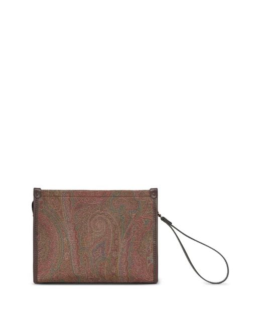 Etro Brown Medium 'Arnica' Clutch Bag
