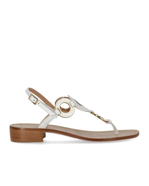 Paolo Ferrara White Jewel Sandal